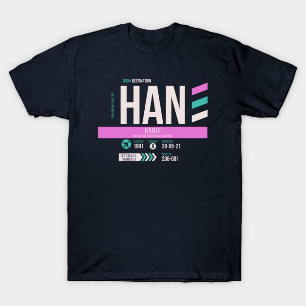Hanoi (HAN) Airport Code Baggage Tag T-Shirt by SLAG_Creative